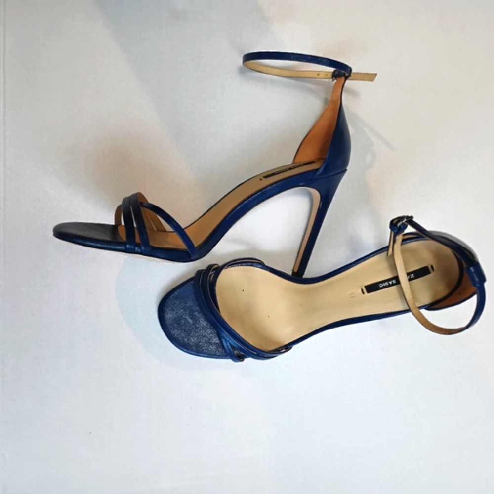 Zara. Blue. High Heel Sandals.